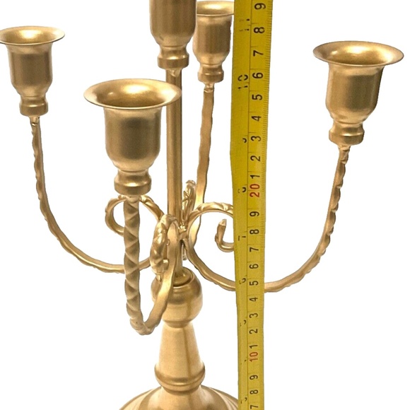NUPTIO Candle Holders for Table Centerpiece 2 Pcs 30 inch Tall 5 Arm Gold Stand - Picture 3 of 4